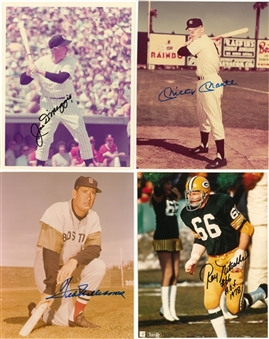 Lot of (53) Multi-Sports Signed Photographs With Mickey Mantle, Joe DiMaggio, and Ted Williams (Beckett PreCert)